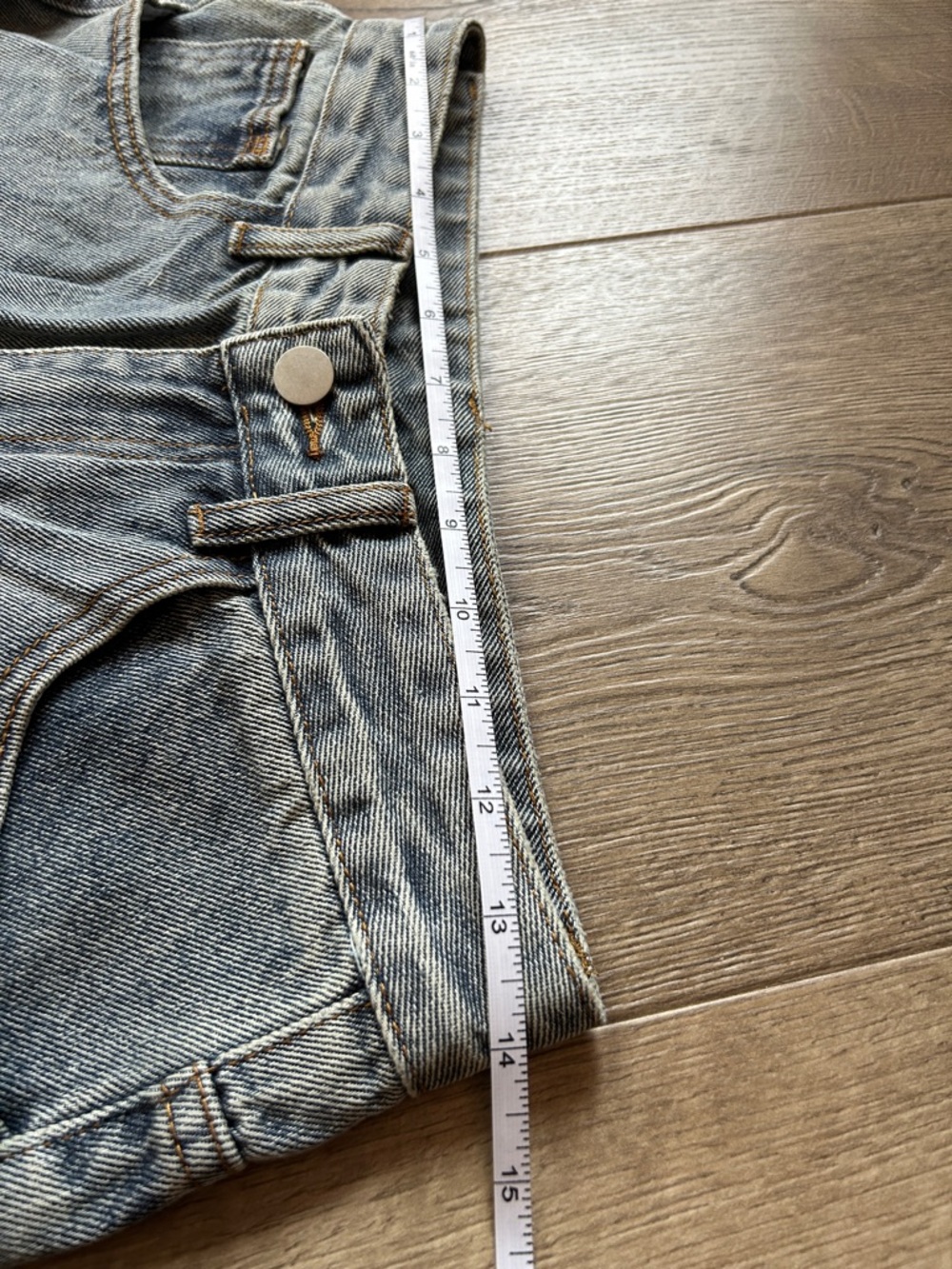 Straight Leg Women's Jeans in Distressed Light Blue - Picture 5 of 5